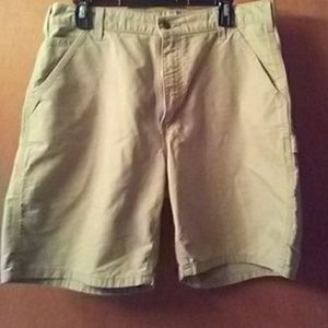 Mens as 34 working Carhartt shorts tan excel.